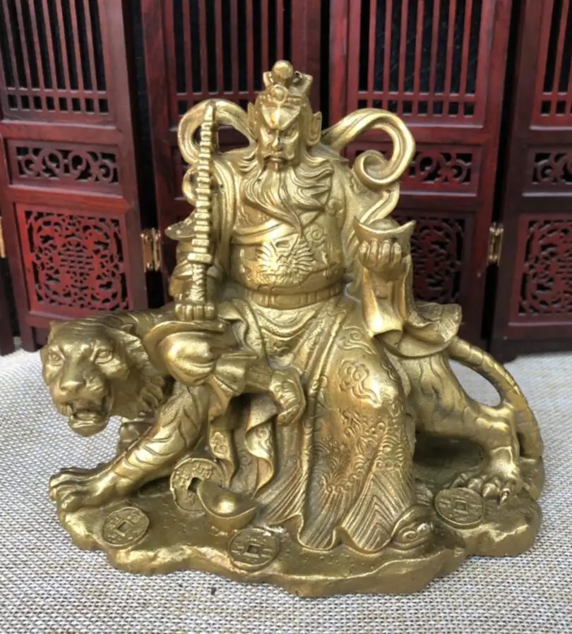 Китайская медная Статуэтка с изображением тигра бога богатства | Дом и сад