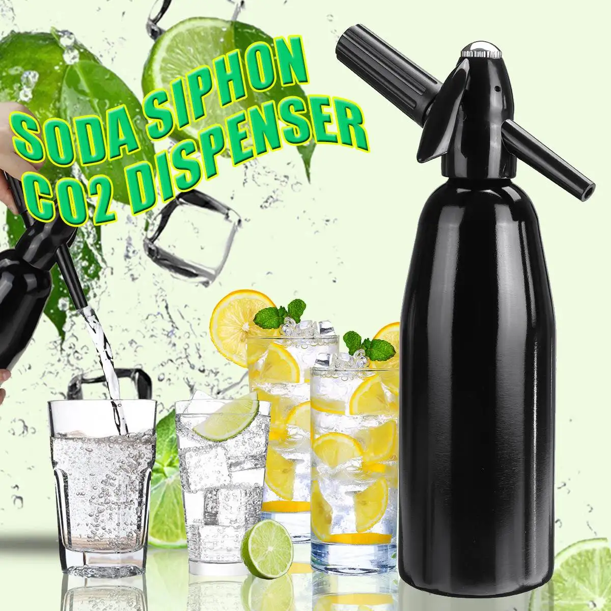 Manual 1L Soda Maker CO2 Dispenser WATER Bubble Generator Cool Drink Cocktail Soda Machine Aluminum Bar DIY Water dispenser
Manual 1L Soda Maker CO2 Dispenser WATER Bubble Generator Cool Drink Cocktail Soda Machine Aluminum Bar DIY Water dispenser