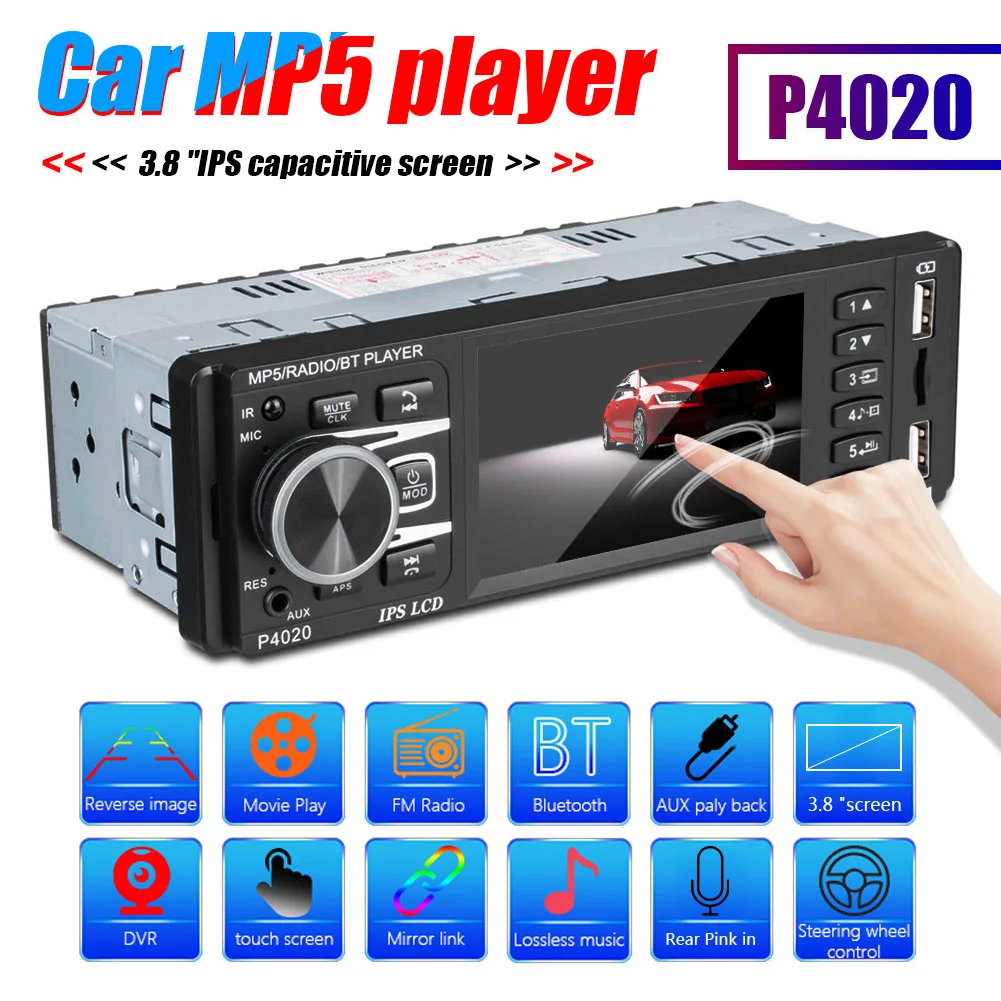 P4020 Car Radio Multimedia Video Player Single 1 DIN Auto Stereo Bluetooth-compatible Aux TF USB Head Unit with 3.8 inch IPS
P4020 Car Radio Multimedia Video Player Single 1 DIN Auto Stereo Bluetooth-compatible Aux TF USB Head Unit with 3.8 inch IPS