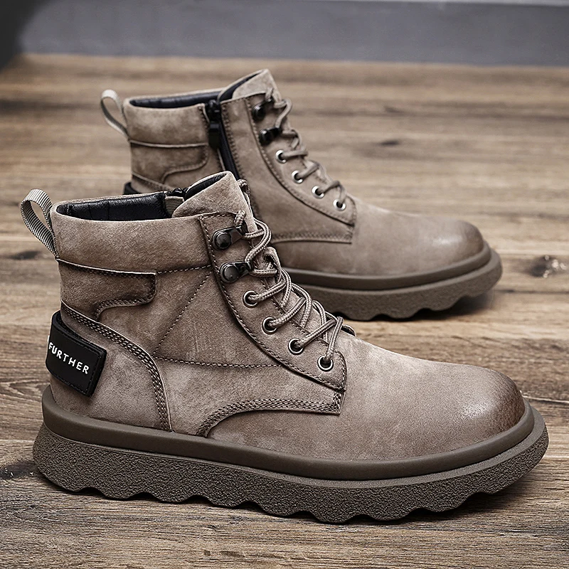 Мужские высокие туфли Martin из натуральной кожи, уличная Нескользящая модная обувь для инструментов, британская повседневная обувь
Мужские высокие туфли Martin из натуральной кожи, уличная Нескользящая модная обувь для инструментов, британская повседневная обувь