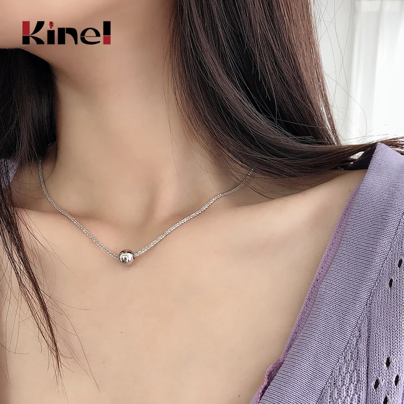 

Kinel 925 Sterling Silver Cauliflower Chain Bead Necklace INS Korea Sterling Silver Necklaces 925 for Women Jewelry