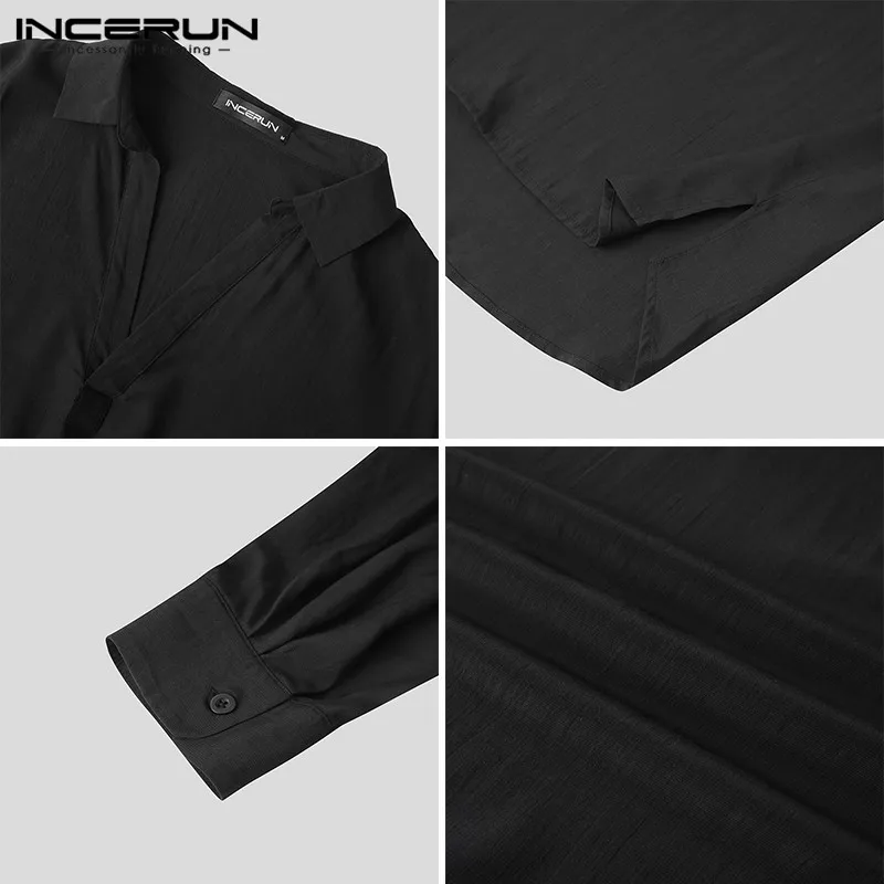 INCERUN Fashion Elegant Blusas Hombre Streetwear Shirts Men Shirts Leisure Solid Camisa Men Long Sleeve Lapel Neck Chemise S-5XL
INCERUN Fashion Elegant Blusas Hombre Streetwear Shirts Men Shirts Leisure Solid Camisa Men Long Sleeve Lapel Neck Chemise S-5XL