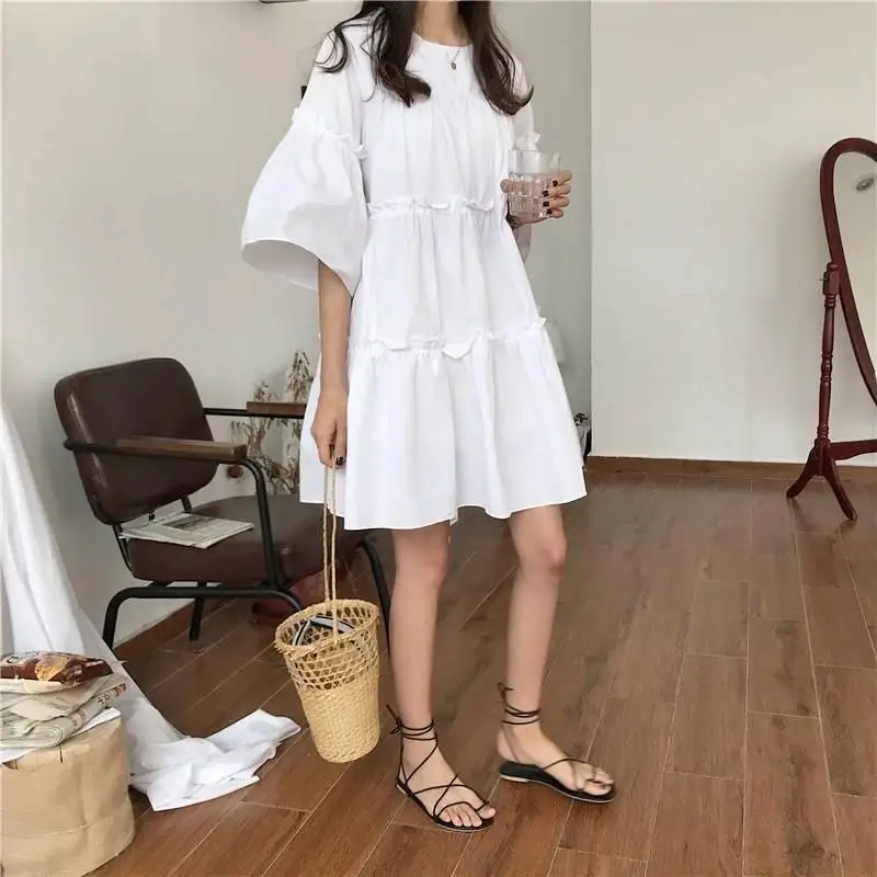 Women's Spring 2020 New Korean Student Loose Dress Mid-Length Summer Dress Woman Dress Vestido De Mujer Femme Robe
Women's Spring 2020 New Korean Student Loose Dress Mid-Length Summer Dress Woman Dress Vestido De Mujer Femme Robe