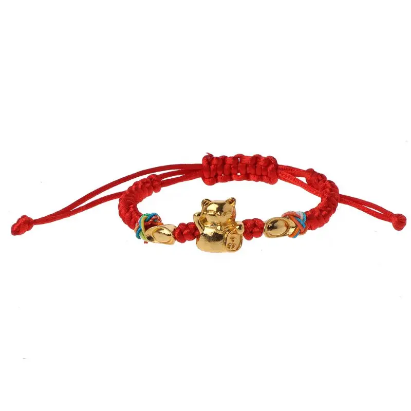 Lucky Kabbalah красные плетеные браслеты с котом золотого Фортуны модные ювелирные