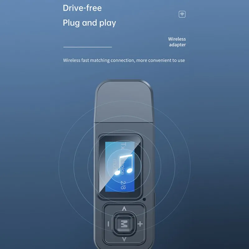 T12 5.0 Wireless Bluetooth Adapter LCD Screen Audio Car Transmitter 3.5mm For PC Music Bluetooth AUX Adapters Receivers
T12 5.0 Wireless Bluetooth Adapter LCD Screen Audio Car Transmitter 3.5mm For PC Music Bluetooth AUX Adapters Receivers