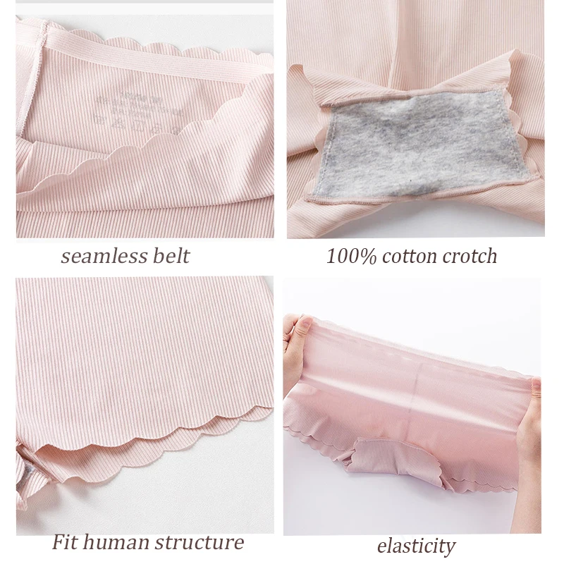 FINETOO Seamless Ice Silk Panties for Women Mid Wasit Safety Short Pants Female Cotton M-XL Breathable Body Shaper Lingerie New 
FINETOO Seamless Ice Silk Panties for Women Mid Wasit Safety Short Pants Female Cotton M-XL Breathable Body Shaper Lingerie New