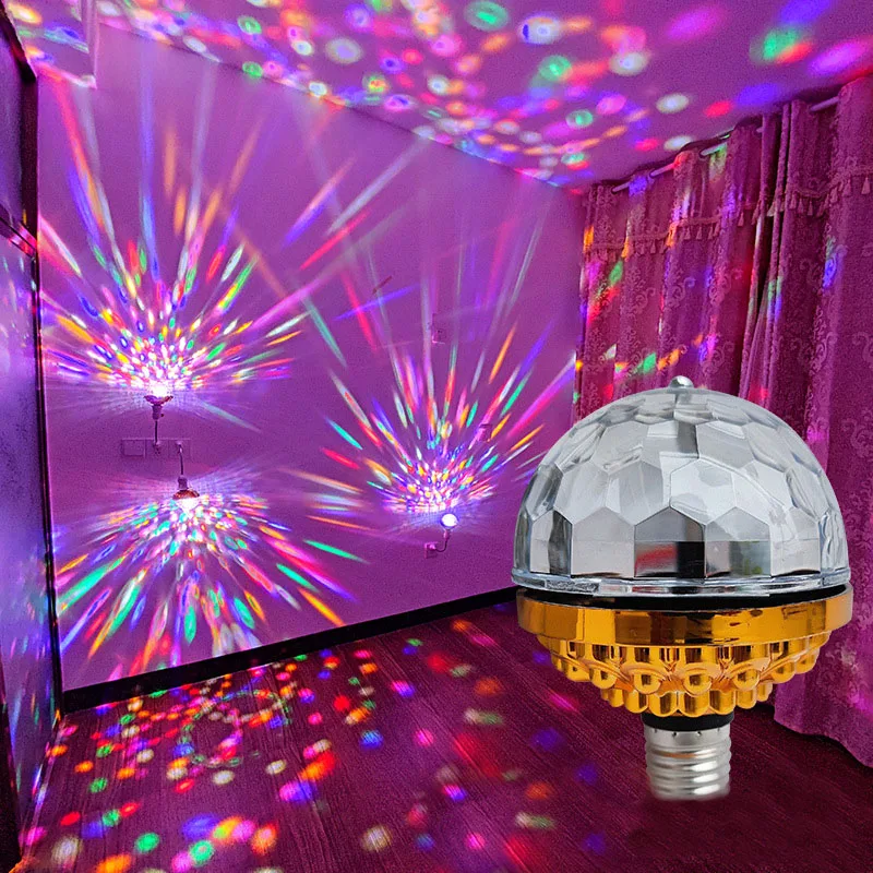 E27 Colorful LED Stage Flashing Light Bulb 6W Rotating Crystal Magic Ball Mini Lamp for Disco Party Christmas Party Decoration
E27 Colorful LED Stage Flashing Light Bulb 6W Rotating Crystal Magic Ball Mini Lamp for Disco Party Christmas Party Decoration