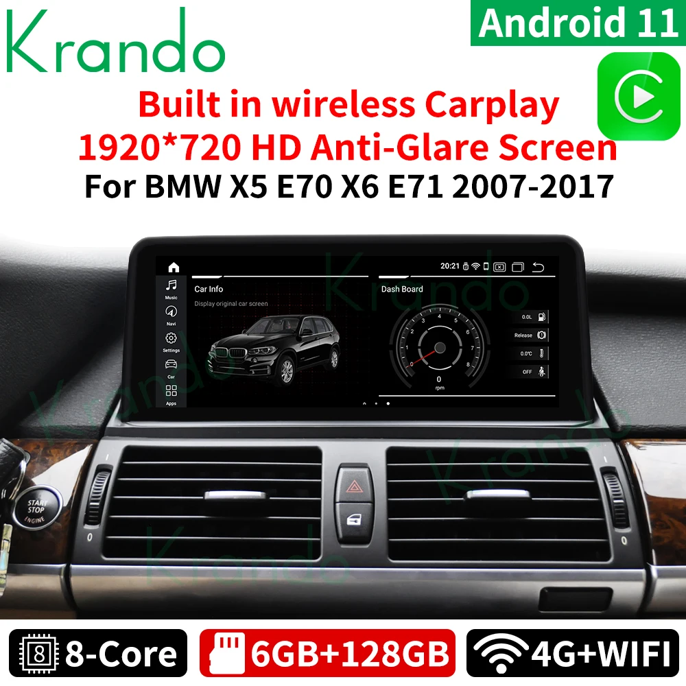 Krando Android 11.0 6G 128G 10.25'' Car Navi Audio for BMW X5 E70/X6 E71 F15 2007-2017 CIC CCC NBT Multimedia Wireless Carplay
Krando Android 11.0 6G 128G 10.25'' Car Navi Audio for BMW X5 E70/X6 E71 F15 2007-2017 CIC CCC NBT Multimedia Wireless Carplay