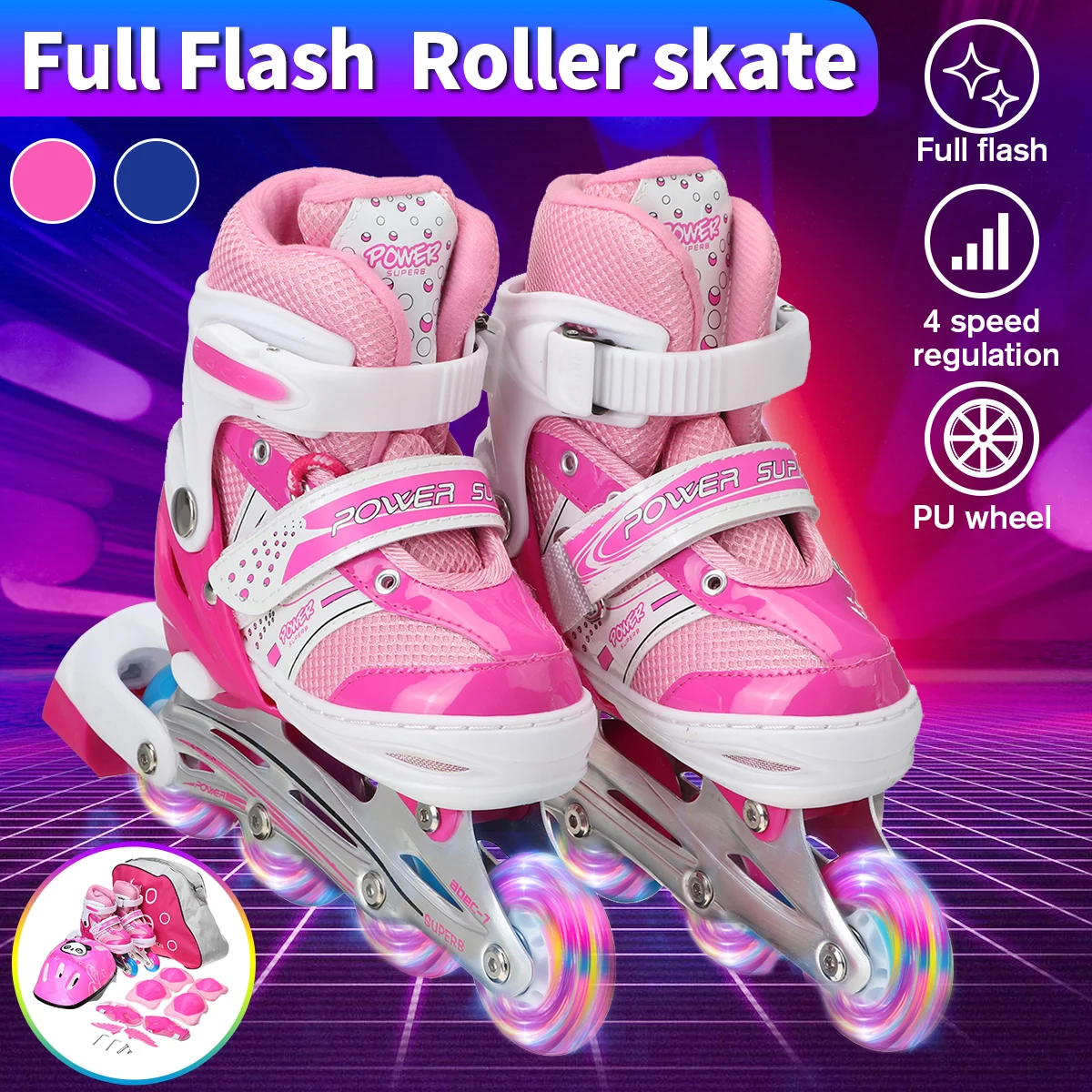 Children Adjustable Skates Roller Skates Boy's Girl's Full Set Kids Inline Skates Combo Set 4 Wheels Flash Skates Shoes Kid Gift
Children Adjustable Skates Roller Skates Boy's Girl's Full Set Kids Inline Skates Combo Set 4 Wheels Flash Skates Shoes Kid Gift