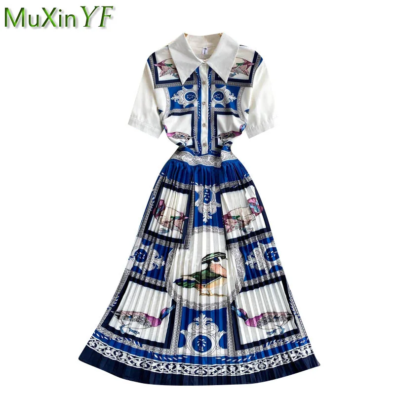 Women's Summer Print Bird Shirt Dress 2021 Office Lady Graceful Short Sleeve Dresses New Fashion Elegant Blue Streetwear Female
Women's Summer Print Bird Shirt Dress 2021 Office Lady Graceful Short Sleeve Dresses New Fashion Elegant Blue Streetwear Female
