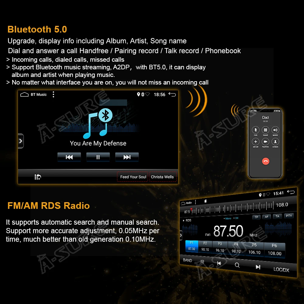 A-Sure 2 Din Car Multimedia Carplay Android 10 Auto Radio Bluetooth WIFI GPS DVD Navigation For Ford Focus S/C-MAX Galaxy Fiesta
A-Sure 2 Din Car Multimedia Carplay Android 10 Auto Radio Bluetooth WIFI GPS DVD Navigation For Ford Focus S/C-MAX Galaxy Fiesta