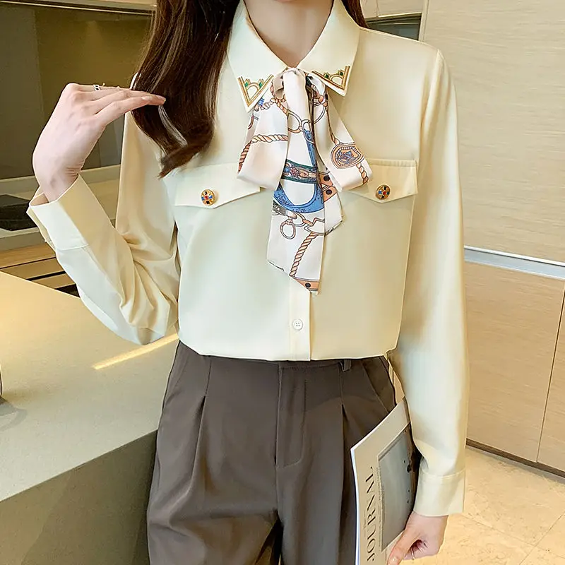 2021 New Spring Autumn Women Blouses Casual Long Sleeve Bow Chiffon Shirts Fashion Slim Elegant Office Lady Tops Clothing
2021 New Spring Autumn Women Blouses Casual Long Sleeve Bow Chiffon Shirts Fashion Slim Elegant Office Lady Tops Clothing