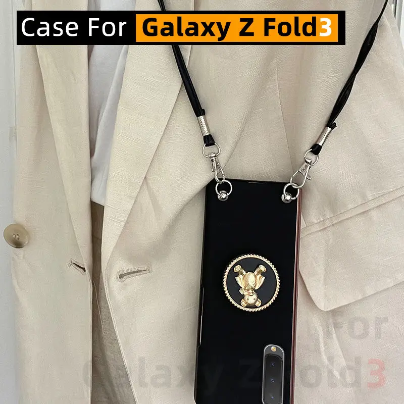 Милый медведь для Samsung Galaxy Z Fold3, складной экран, чехол для телефона W22, кожаный чехол для телефона с ремешком через плечо
Милый медведь для Samsung Galaxy Z Fold3, складной экран, чехол для телефона W22, кожаный чехол для телефона с ремешком через плечо