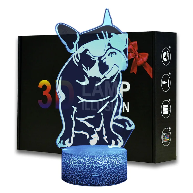 3D illusion Puppy Dog Night Light ABS Base With Acrylic Light Borad 7 colors Changeable Kids Bedroom Desk Lamp Christmas Gifts
3D illusion Puppy Dog Night Light ABS Base With Acrylic Light Borad 7 colors Changeable Kids Bedroom Desk Lamp Christmas Gifts