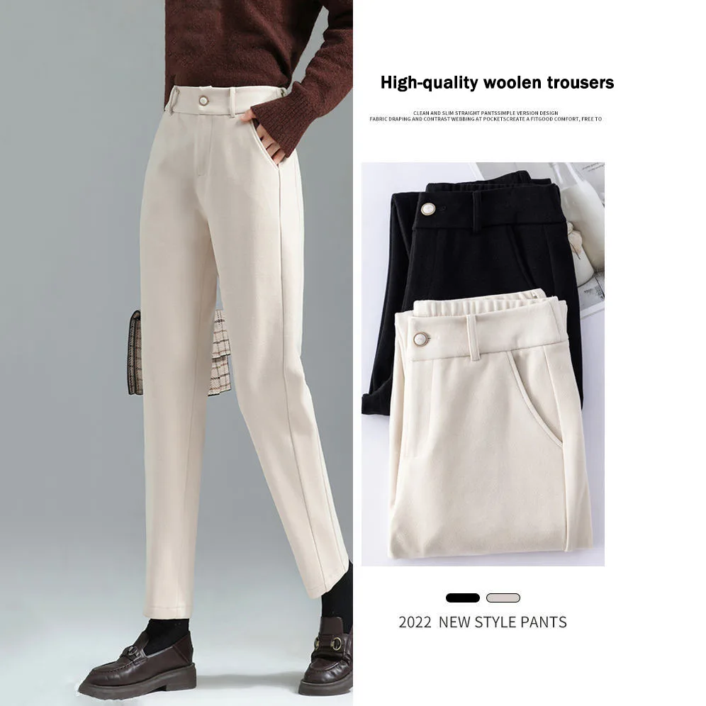 New Spring Women's Wool Pants Women Pencil Pants Female Autumn High Waist Trousers Casual Suit Pants Office Lady Women Trousers
New Spring Women's Wool Pants Women Pencil Pants Female Autumn High Waist Trousers Casual Suit Pants Office Lady Women Trousers