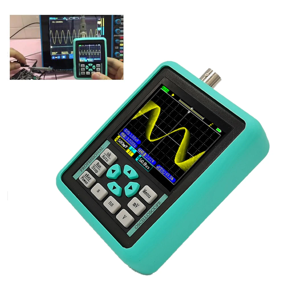 Mini Handheld Digital Oscilloscope 120M Bandwidth Waveform Storage 2.4inch Display Electronic Maintenance Intelligent Portable
Mini Handheld Digital Oscilloscope 120M Bandwidth Waveform Storage 2.4inch Display Electronic Maintenance Intelligent Portable