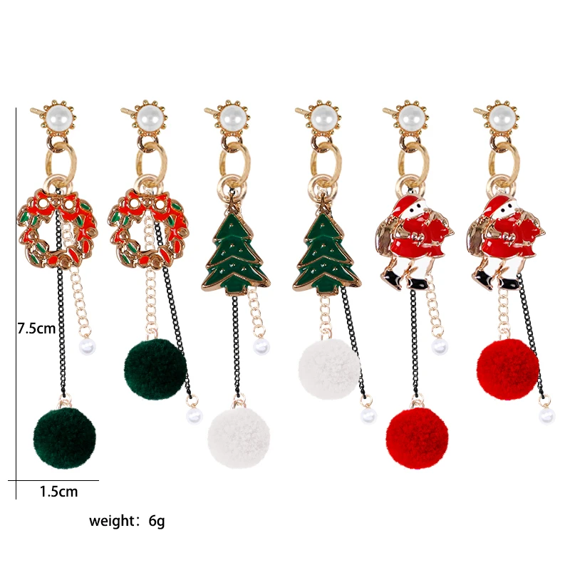 Ladies Jewelry Pearl Earrings Christmas Santa Claus Garland Tree Asymmetrical Plush Ball Pendant Charm Female Jewellery Gift
Ladies Jewelry Pearl Earrings Christmas Santa Claus Garland Tree Asymmetrical Plush Ball Pendant Charm Female Jewellery Gift