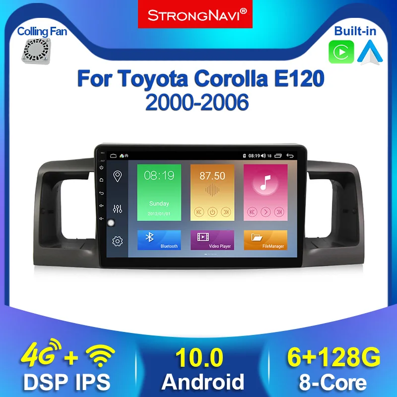 Автомагнитола 2 Din, DVD-плеер с радио и GPS-навигацией для Toyota Corolla E120 BYD F3 128-2000, Android, DSP IPS 6 + 2006G, Wi-Fi, BT
Автомагнитола 2 Din, DVD-плеер с радио и GPS-навигацией для Toyota Corolla E120 BYD F3 128-2000, Android, DSP IPS 6 + 2006G, Wi-Fi, BT
