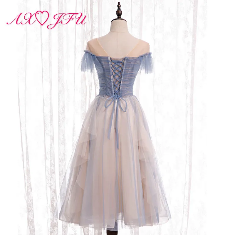 AXJFU princess lace o neck Bridesmaid Dress vintage fashion illusion ruffles blue and pink lace little flower Bridesmaid Dress 
AXJFU princess lace o neck Bridesmaid Dress vintage fashion illusion ruffles blue and pink lace little flower Bridesmaid Dress