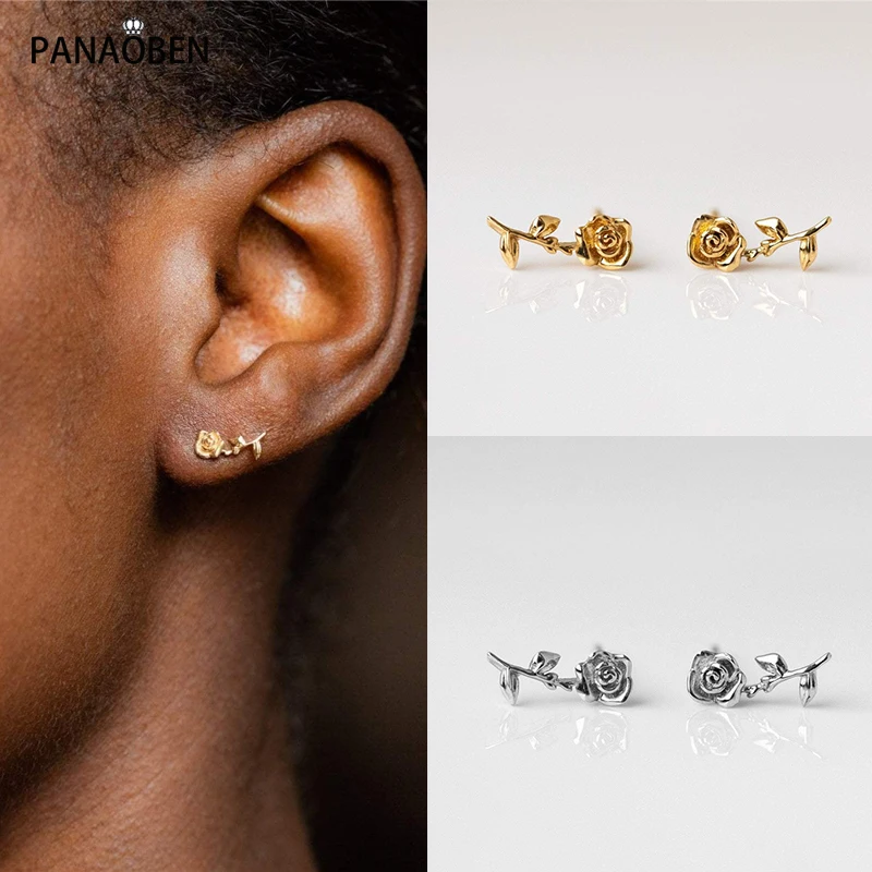 Женские серьги из серебра 925 пробы, с изысканными цветами 
Женские серьги из серебра 925 пробы, с изысканными цветами