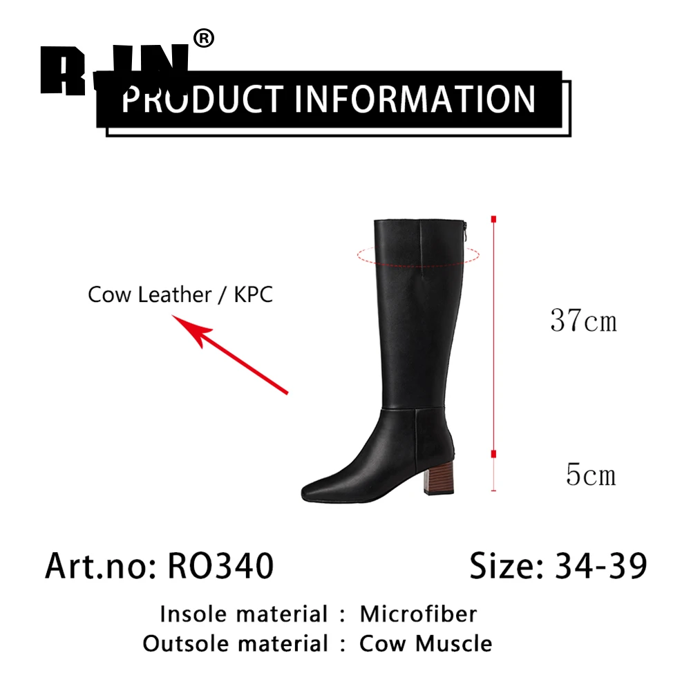 RJN New British Style Knee-high Boots High Quality Cow Leather Square Heel Boots Stylish Mid-heel Zipper Shoes Women Basic RO340
RJN New British Style Knee-high Boots High Quality Cow Leather Square Heel Boots Stylish Mid-heel Zipper Shoes Women Basic RO340