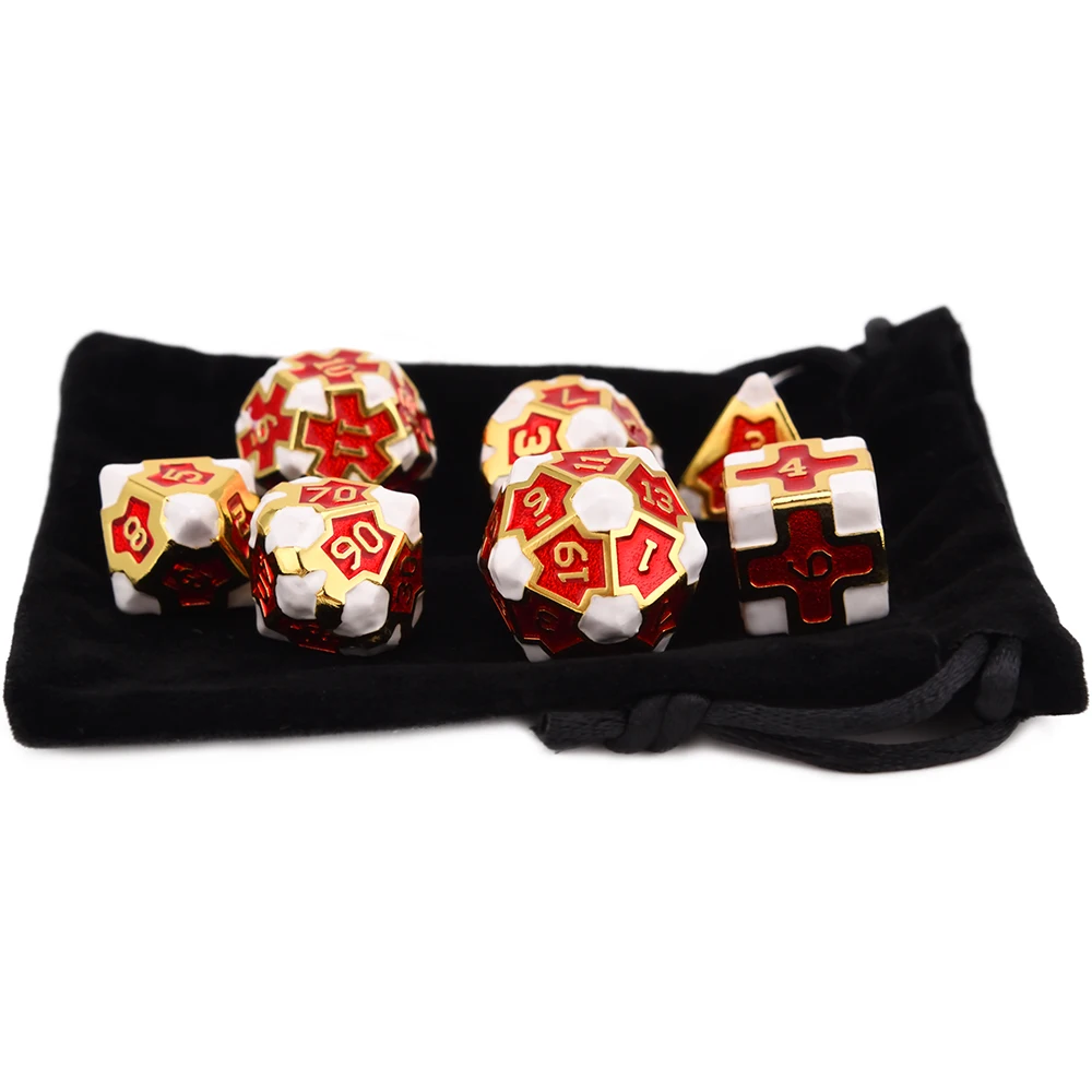 DnD Metal Dice Set 7-Die with Dice Bag for Tabletop Game DnD 
DnD Metal Dice Set 7-Die with Dice Bag for Tabletop Game DnD