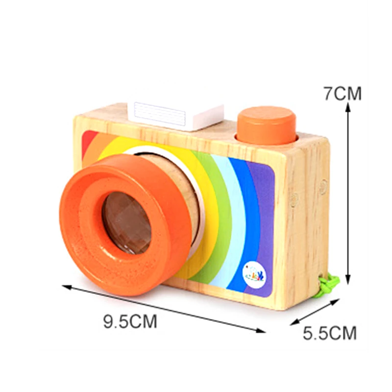 Новая деревянная Радужная игрушка с камерой для малышей Детская линза