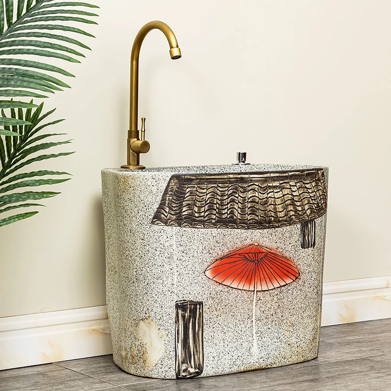 Mop Pool Automatic Drainage Outdoor Art Ceramic Mop Home Bathroom Floor Washing Basin Balcony Mop Sink
Mop Pool Automatic Drainage Outdoor Art Ceramic Mop Home Bathroom Floor Washing Basin Balcony Mop Sink