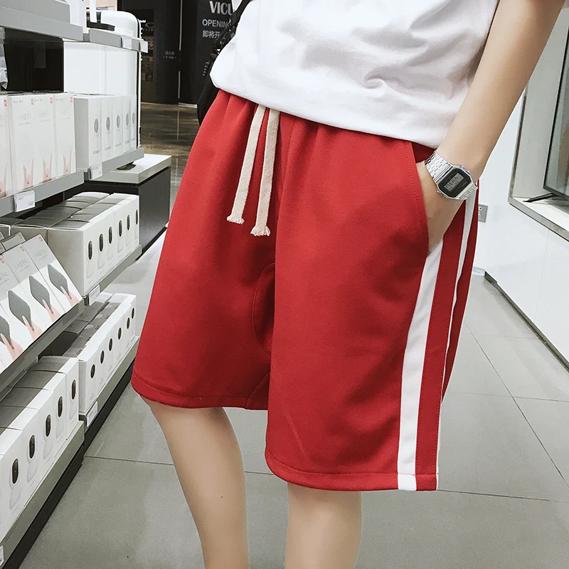 Casual Loose Stripe Shorts Summer Jogging Sports Gym Shorts Beach Shorts