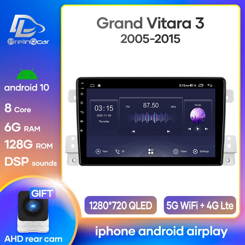 Prelingcar Android 10 0 для Suzuki grand vitara 2006 автомобильное радио мультимедийный видеоплеер GPS