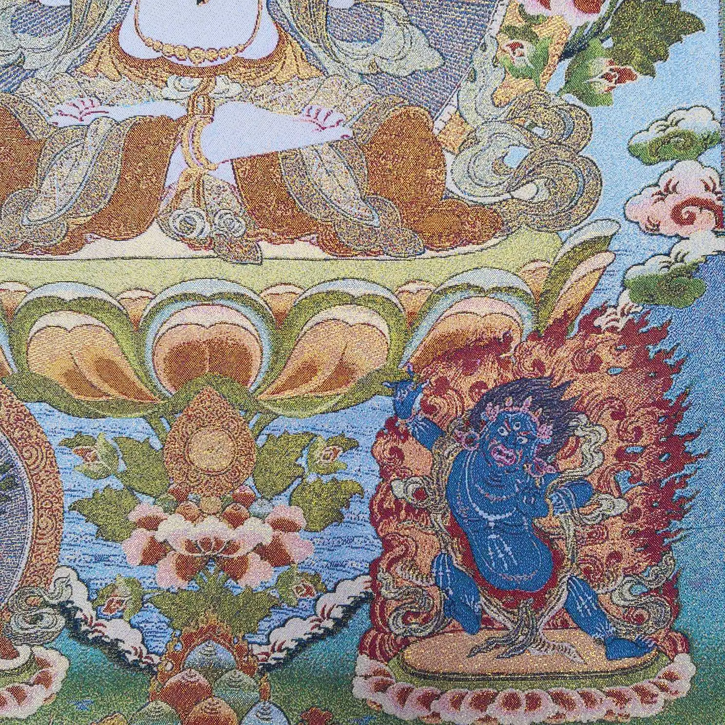 Tibetan Thangka Buddha Four-arm Guanyin Thangka Embroidery
Tibetan Thangka Buddha Four-arm Guanyin Thangka Embroidery