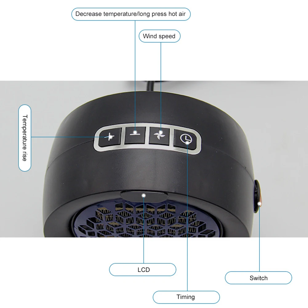 Adjustable Home Heater Air Warmer Timing PTC Ceramic Fast Heating Fans Warmer Temperature Display Home Appliances
Adjustable Home Heater Air Warmer Timing PTC Ceramic Fast Heating Fans Warmer Temperature Display Home Appliances