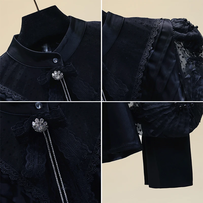 Lace Panel Long-Sleeve Shirt Women's 2020 Spring White Blouse Stand Collar Lantern Sleeve Shirt Ladies Office Top Tops Nancylim
Lace Panel Long-Sleeve Shirt Women's 2020 Spring White Blouse Stand Collar Lantern Sleeve Shirt Ladies Office Top Tops Nancylim