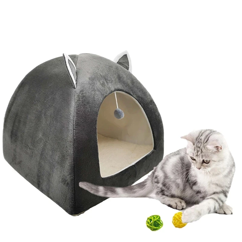 Cat Tent Nest Winter Cat Bed Foldable Indoor Cats Puppy Pet House With Plush Soft Cushion 
Cat Tent Nest Winter Cat Bed Foldable Indoor Cats Puppy Pet House With Plush Soft Cushion