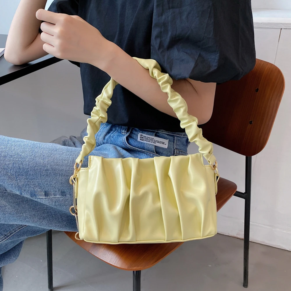 Folds Design PU Leather Underarm Shoulder Bags For Women Simple Style Chain Crossbody Bags Fashion Trending Ladies Handbags Tote
Folds Design PU Leather Underarm Shoulder Bags For Women Simple Style Chain Crossbody Bags Fashion Trending Ladies Handbags Tote
