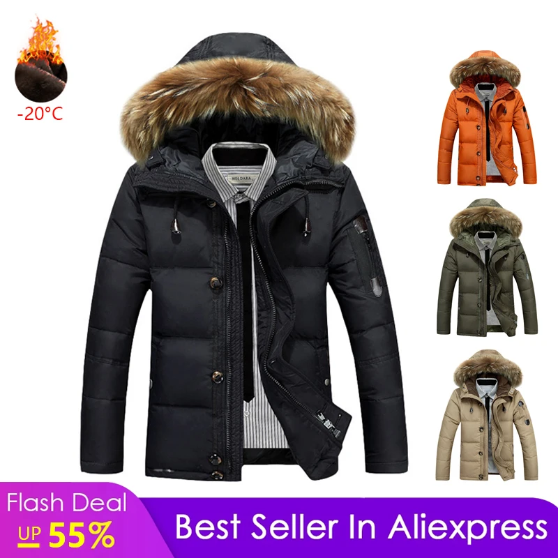 -20 Degrees Men's Down Jackets Winter Thicken Detachable Raccoon Fur Collar Male White Duck Down Solid Color Warm Men Down Coats
-20 Degrees Men's Down Jackets Winter Thicken Detachable Raccoon Fur Collar Male White Duck Down Solid Color Warm Men Down Coats