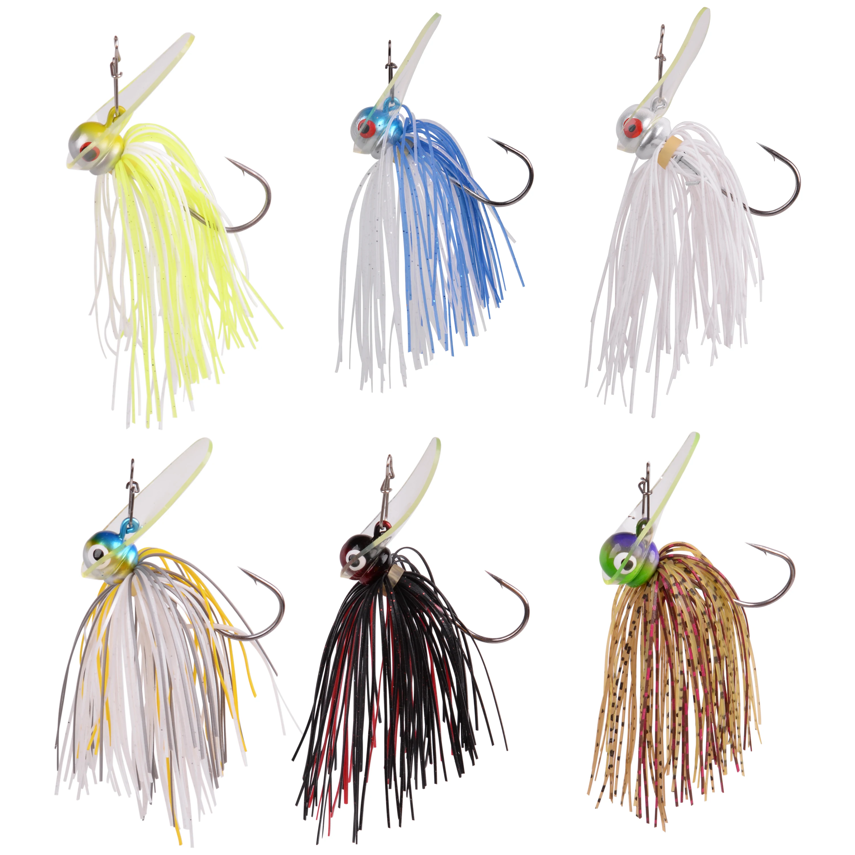 6PCS/12PCS Weedless Jig Lead Head Spinnerbait Lures Spinner Bait With Sharp Hook Silicone Skirts For Saltwater Fishing
6PCS/12PCS Weedless Jig Lead Head Spinnerbait Lures Spinner Bait With Sharp Hook Silicone Skirts For Saltwater Fishing