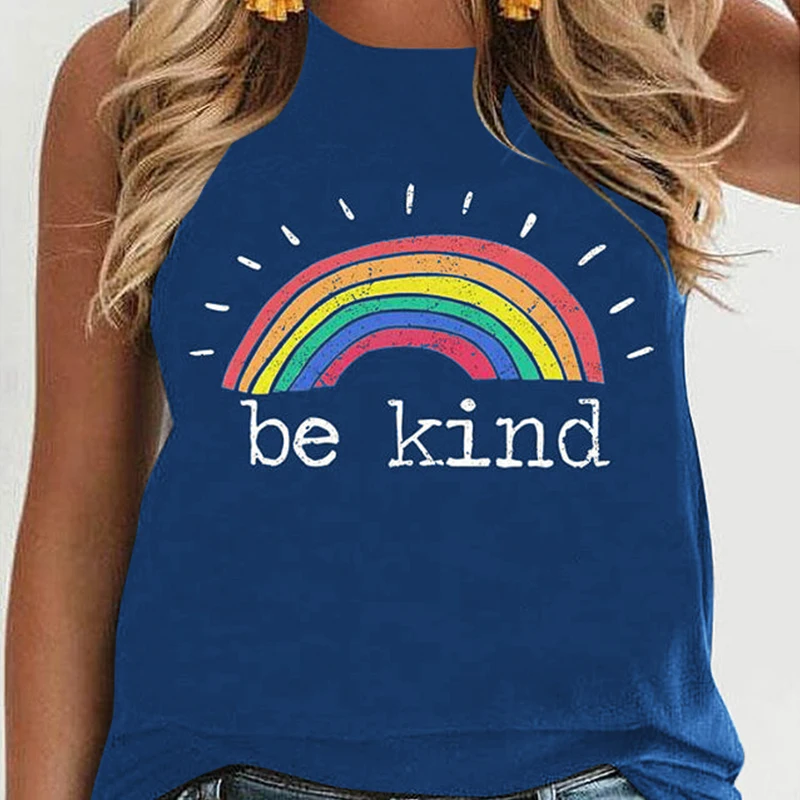 Colorful Be Kind Letter Printing Women Sleeveless Tee Shirt Harajuku 2021 Fashion Aesthetic Oversize Casual Tumblr T Shirt New
Colorful Be Kind Letter Printing Women Sleeveless Tee Shirt Harajuku 2021 Fashion Aesthetic Oversize Casual Tumblr T Shirt New