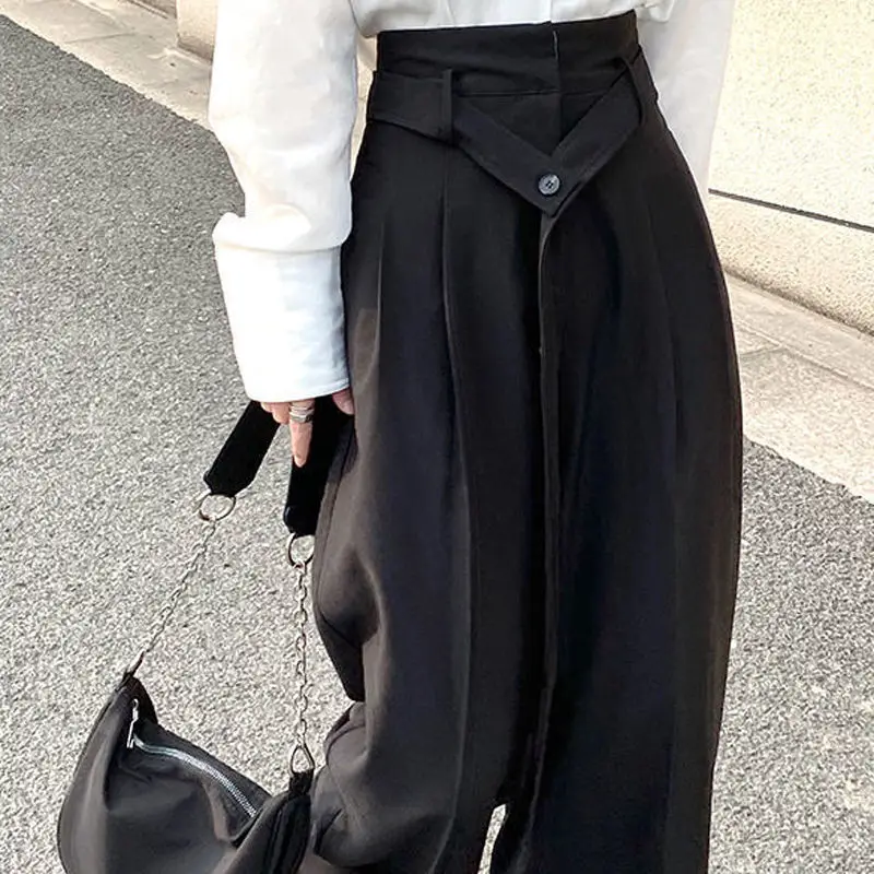 Streetwear Women High Waist Wide-Legged Pants Women's Suit Pants Autumn Loose Black Silk Straight Drooping Casual Suit Pants
Streetwear Women High Waist Wide-Legged Pants Women's Suit Pants Autumn Loose Black Silk Straight Drooping Casual Suit Pants