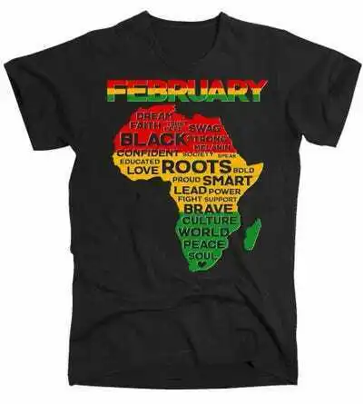February Africa Black History Month Pride Freedom Power Black Men T-Shirt S-3XL