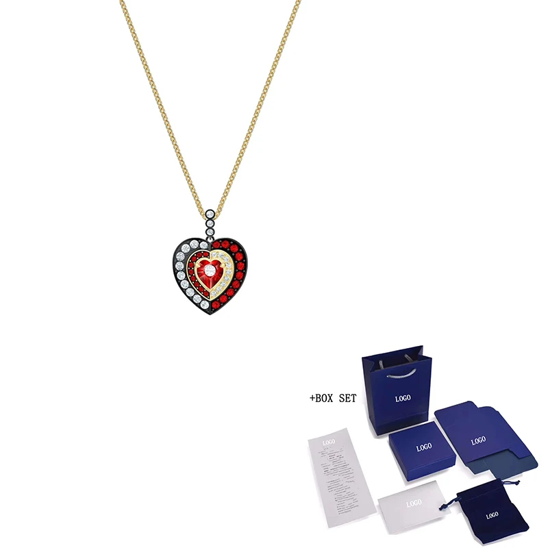 Fashion Jewelry SWA New BLACK BAROQUE Pendant Necklace Exquisite Baroque Heart-shaped Decoration Women Romantic Jewelry Gift
Fashion Jewelry SWA New BLACK BAROQUE Pendant Necklace Exquisite Baroque Heart-shaped Decoration Women Romantic Jewelry Gift