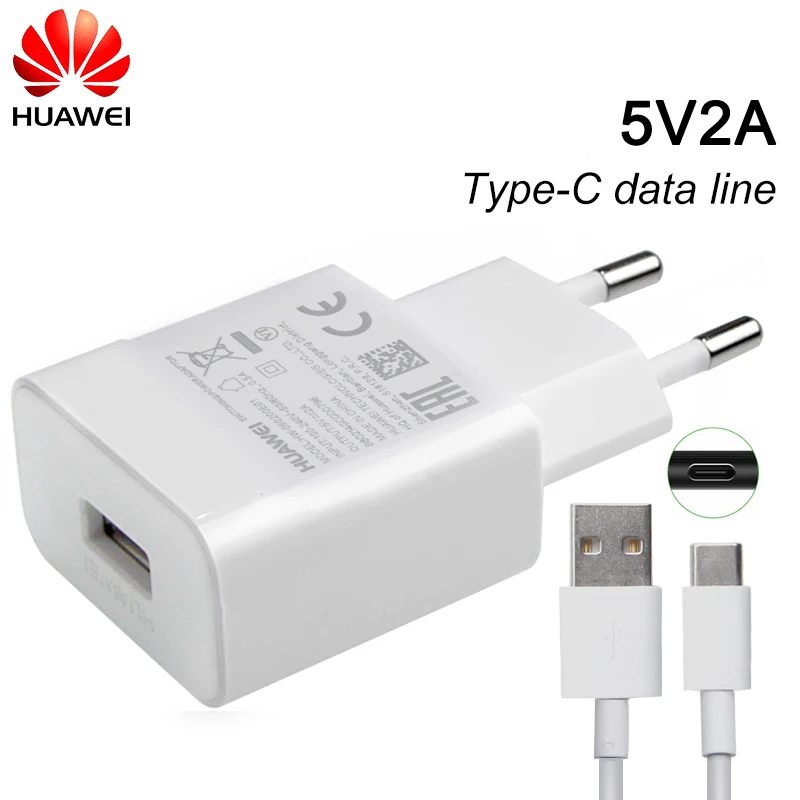 

5V2A Huawei Original Charger Power Adaptor Micro Type-C Data Cable For P6 P7 P8 P9 P10 lite Mate 10 lite Honor 5A 5C 6X 7X New