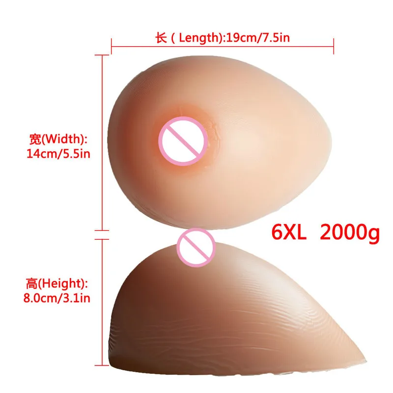 

FF Cup Silicone Fake Breast Form Top Quality Realistic Soft Boobs Skin CD Transvestite Mastectomy Prosthesis Drag Queen 2000g