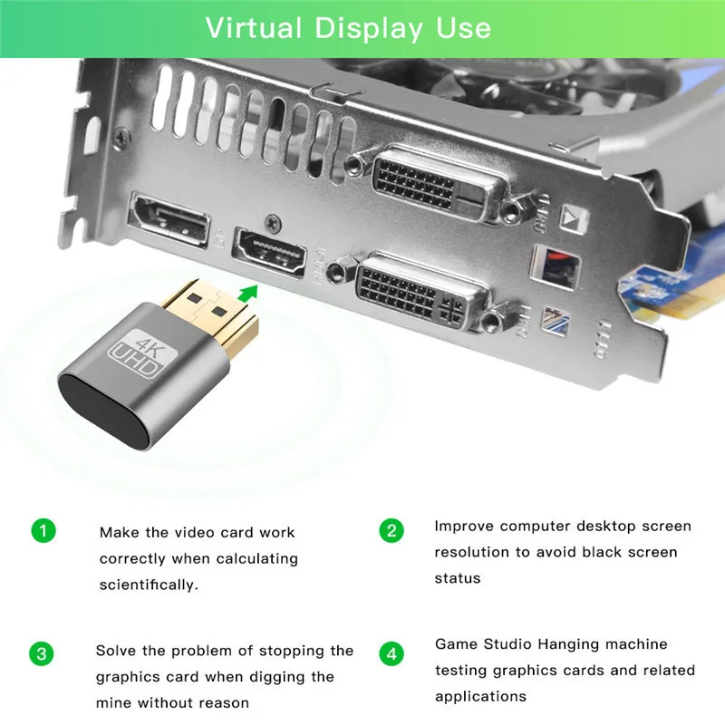 4K DDC EDID Dummy Plug Display Emulator Adapter HDMI-compatible 1.4 Headless Ghost Virtual Display Support 1920x1080P for Video
4K DDC EDID Dummy Plug Display Emulator Adapter HDMI-compatible 1.4 Headless Ghost Virtual Display Support 1920x1080P for Video