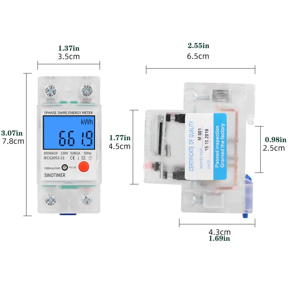 Din Rail Lcd Digital Backlight Energy Meter Single Phase Power Meter Kwh Power Consumption Electronic Wattmeter AC 230V 80A
Din Rail Lcd Digital Backlight Energy Meter Single Phase Power Meter Kwh Power Consumption Electronic Wattmeter AC 230V 80A