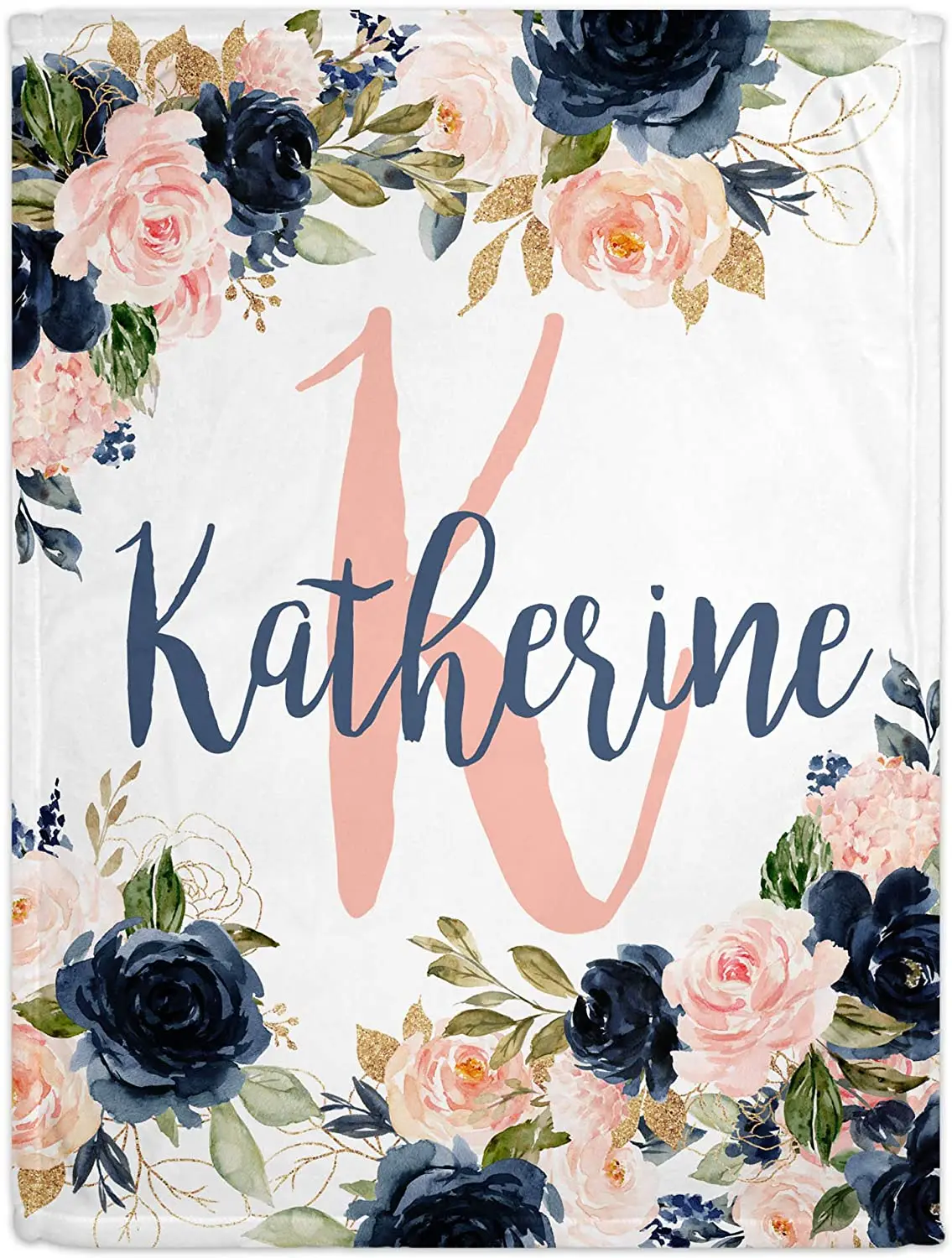 Personalized Baby Blankets for Girls with Name - Navy and Blush Pink Themed Custom Baby Blankets - Baby Girl Blankets - Cobijas 
Personalized Baby Blankets for Girls with Name - Navy and Blush Pink Themed Custom Baby Blankets - Baby Girl Blankets - Cobijas