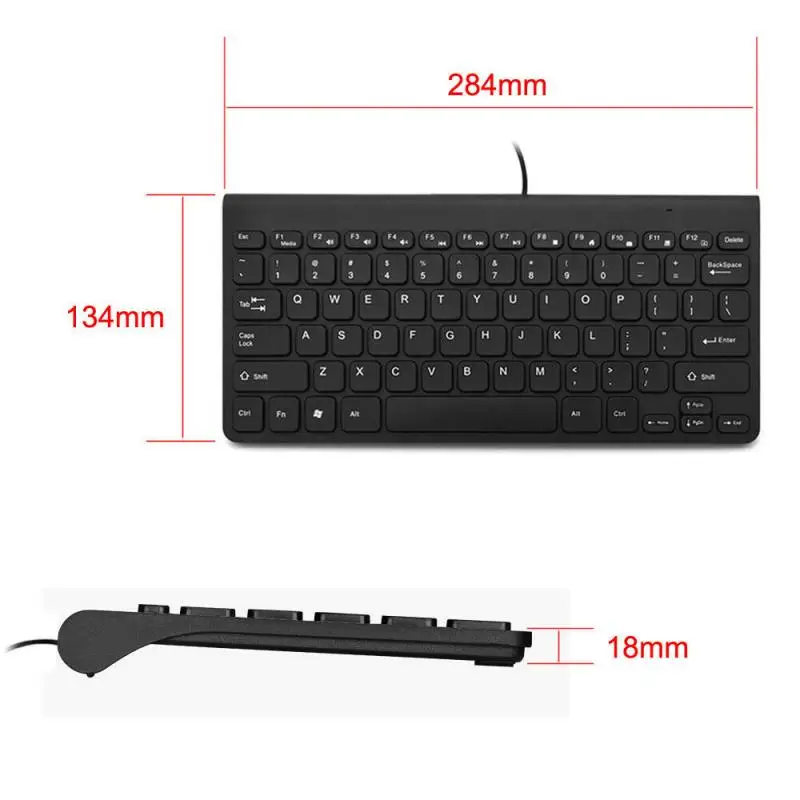 

Mini 78 Key USB Wired Keyboards Compact Thin Office Keyboard For Desktop PC Laptops Computer Notebook Dropshipping TSLM1