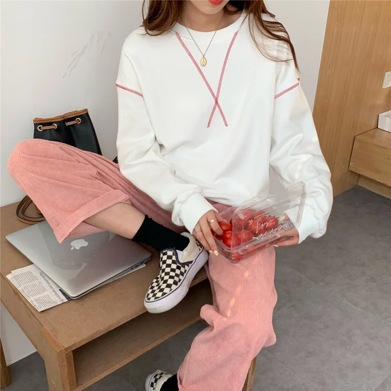 Толстовки, женский осенний свитер, женский свободный свитер в Корейском стиле, новинка 2021
Толстовки, женский осенний свитер, женский свободный свитер в Корейском стиле, новинка 2021