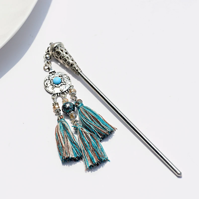 Bohemian Fringe Hair Sticks Handmade Vintage Ethnic Sliver Color Metal Tassel Chinese Style Hairpin Hair Accessories Jewelry
Bohemian Fringe Hair Sticks Handmade Vintage Ethnic Sliver Color Metal Tassel Chinese Style Hairpin Hair Accessories Jewelry