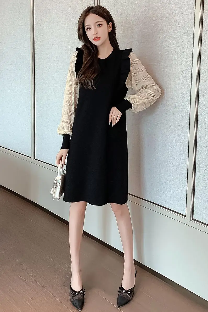 COIGARSAM Fashion Patchwork Women one-piece dress korean Knitting Dresses Red Black 6160
COIGARSAM Fashion Patchwork Women one-piece dress korean Knitting Dresses Red Black 6160